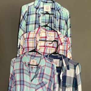 4 long sleeve plaid shirts